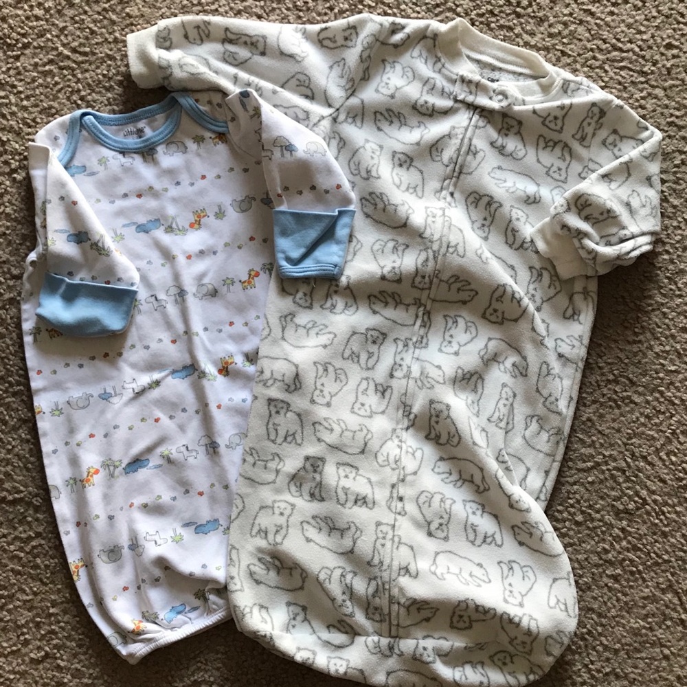 Set of two Newborn Swaddle Sleepers One Piece
